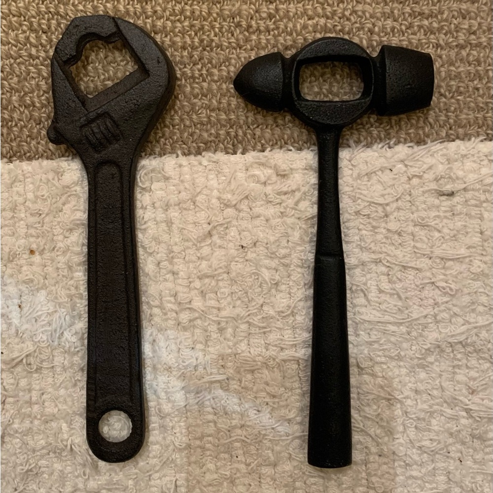 Tools Bottle Opener made in Japan hammer/wrench shape cast iron black NEW 35each